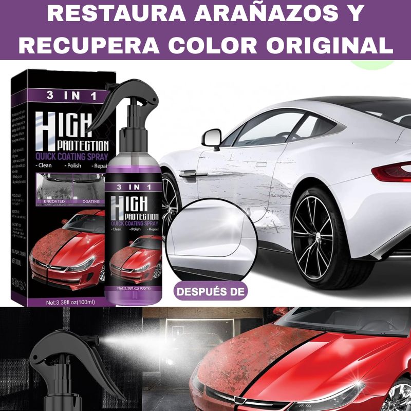 🚘SPRAY CERAMICO- HIGH PROTECTION  3 EN 1 - LIMPIEZA Y BRILLO EN  5 MINUTOS