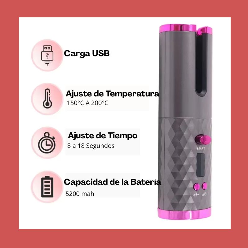 RIZADOR DE PELO GIRATORIO INALAMBRICO
