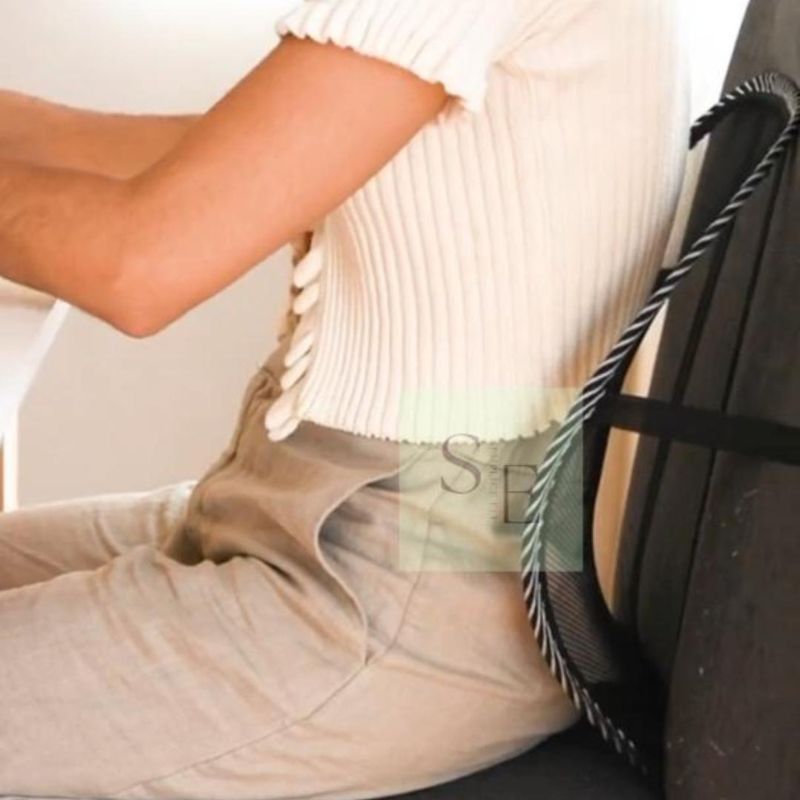 RESPALDO LUMBAR, SOPORTE ERGONÓMICO, con malla transpirable apto para automovil y silla de oficina