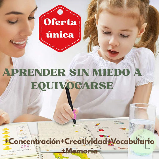 SET CUADERNOS MAGICOS  CALIGRAFÍA MONTESSORI, Reutilizables.