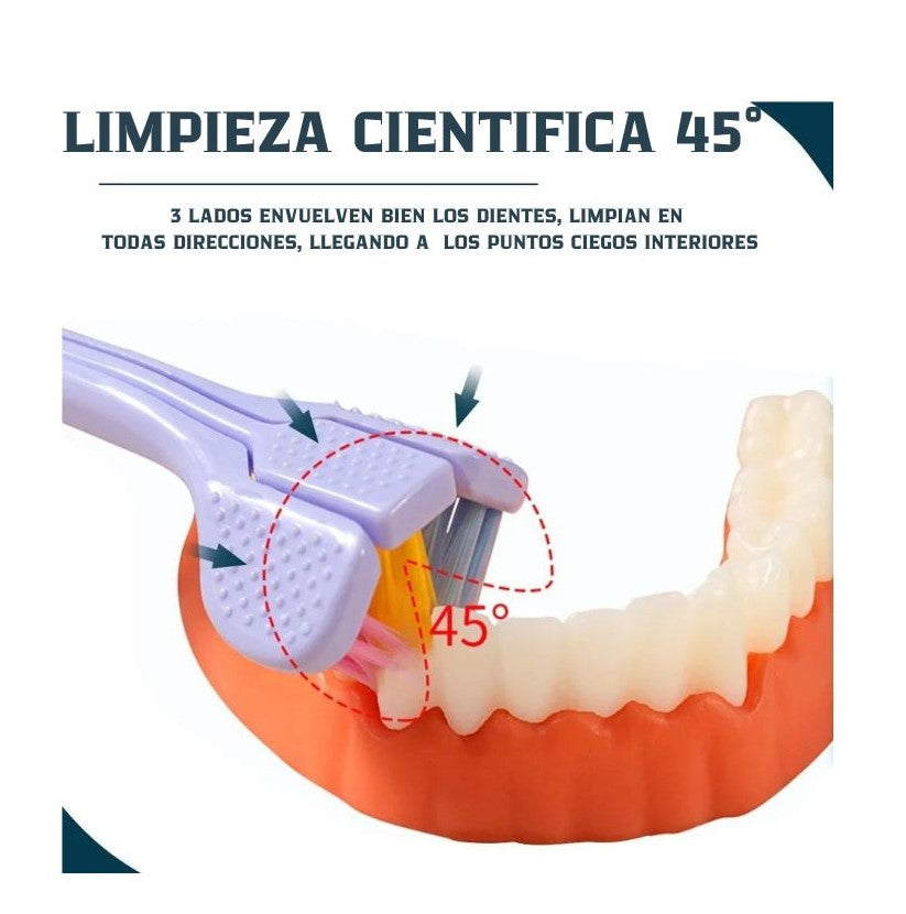 CEPILLO DE DIENTES 3D DE TRES CARAS