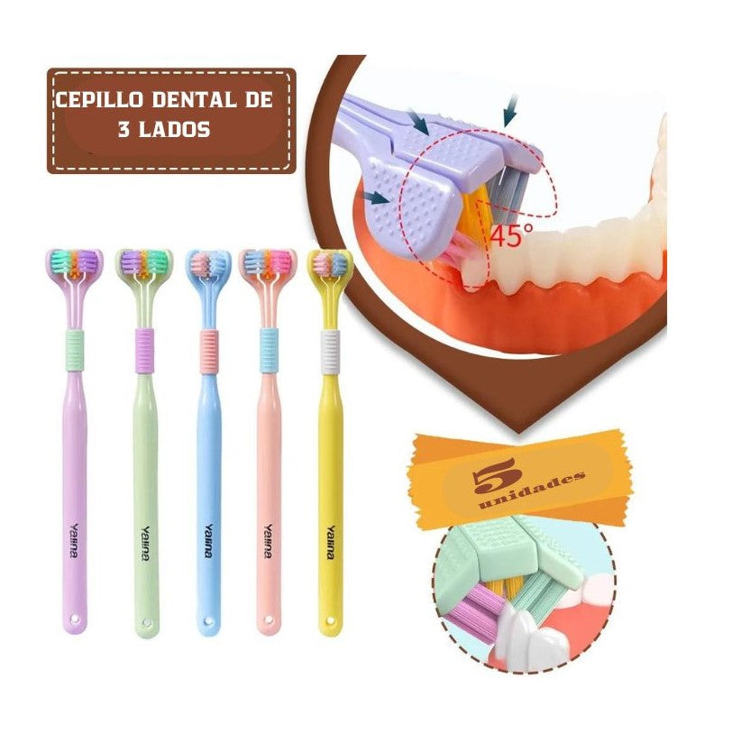 CEPILLO DE DIENTES 3D DE TRES CARAS
