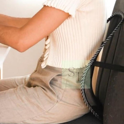 RESPALDO LUMBAR, SOPORTE ERGONÓMICO, con malla transpirable apto para automovil y silla de oficina