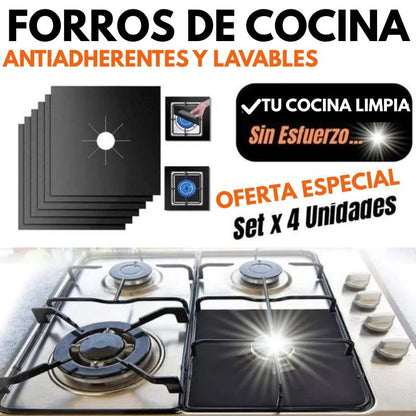 🔥FORROS ANTIGRASA PARA COCINA- Ahorra tiempo de limpieza cada vez que cocinas-Set 4 Unidades