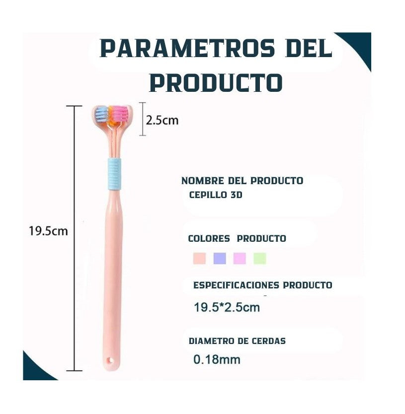 CEPILLO DE DIENTES 3D DE TRES CARAS