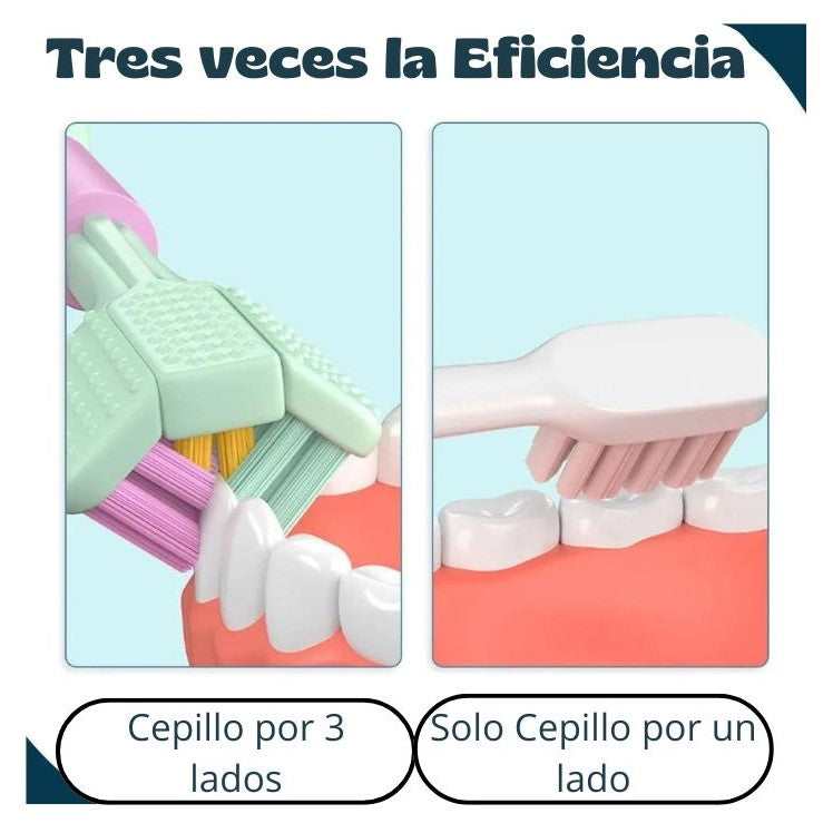 CEPILLO DE DIENTES 3D DE TRES CARAS